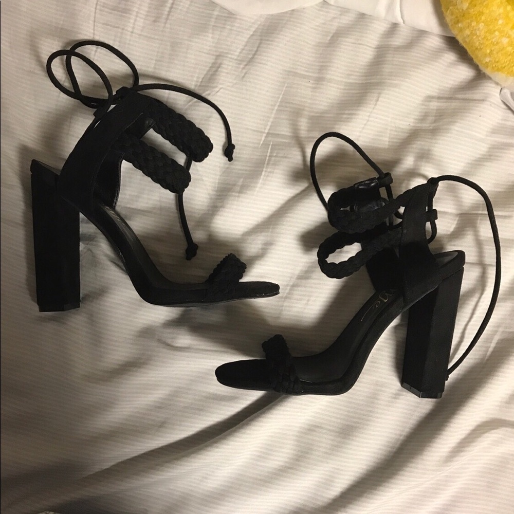 Black Strap Heels - never worn